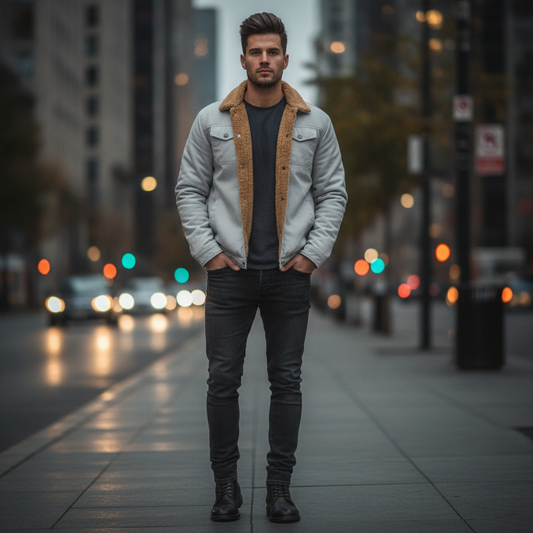 Men’s Faux Shearling Lined Coat