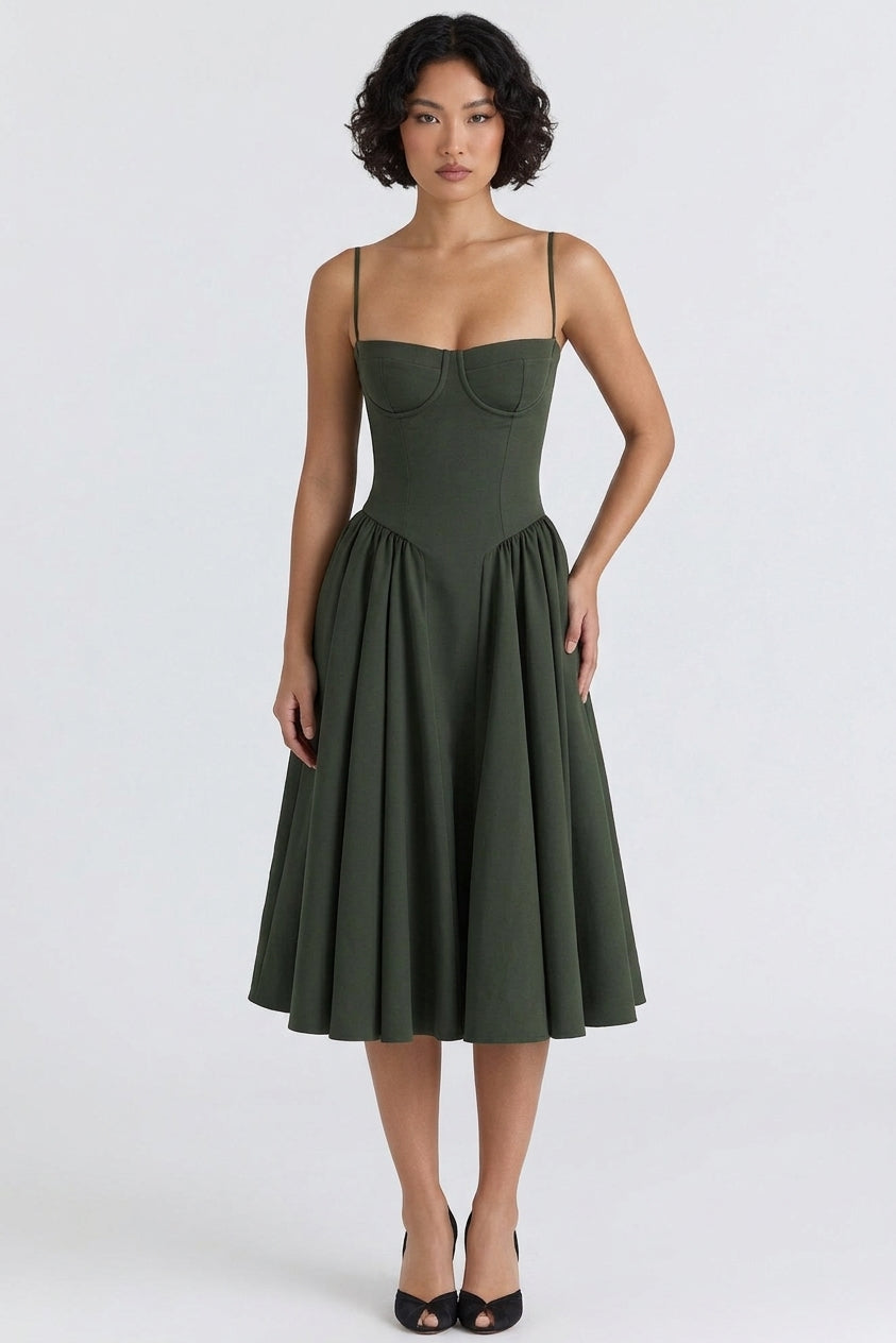 Elegant Midi Dress | White Midi Dress with Flattering Silhouette | Versatile Style for Women
