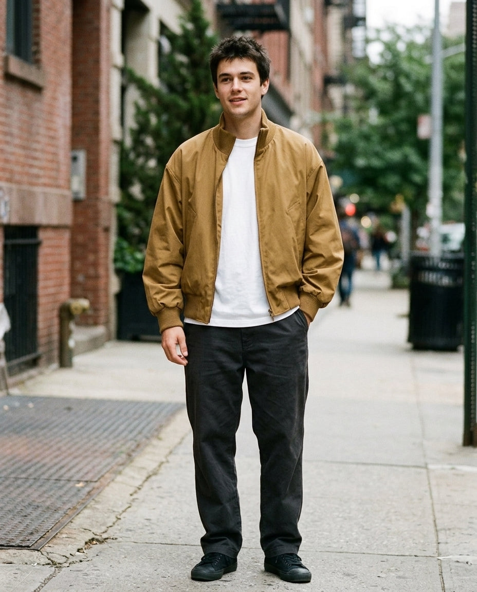 Men's Plain Modern All Weather Bomber Jacket