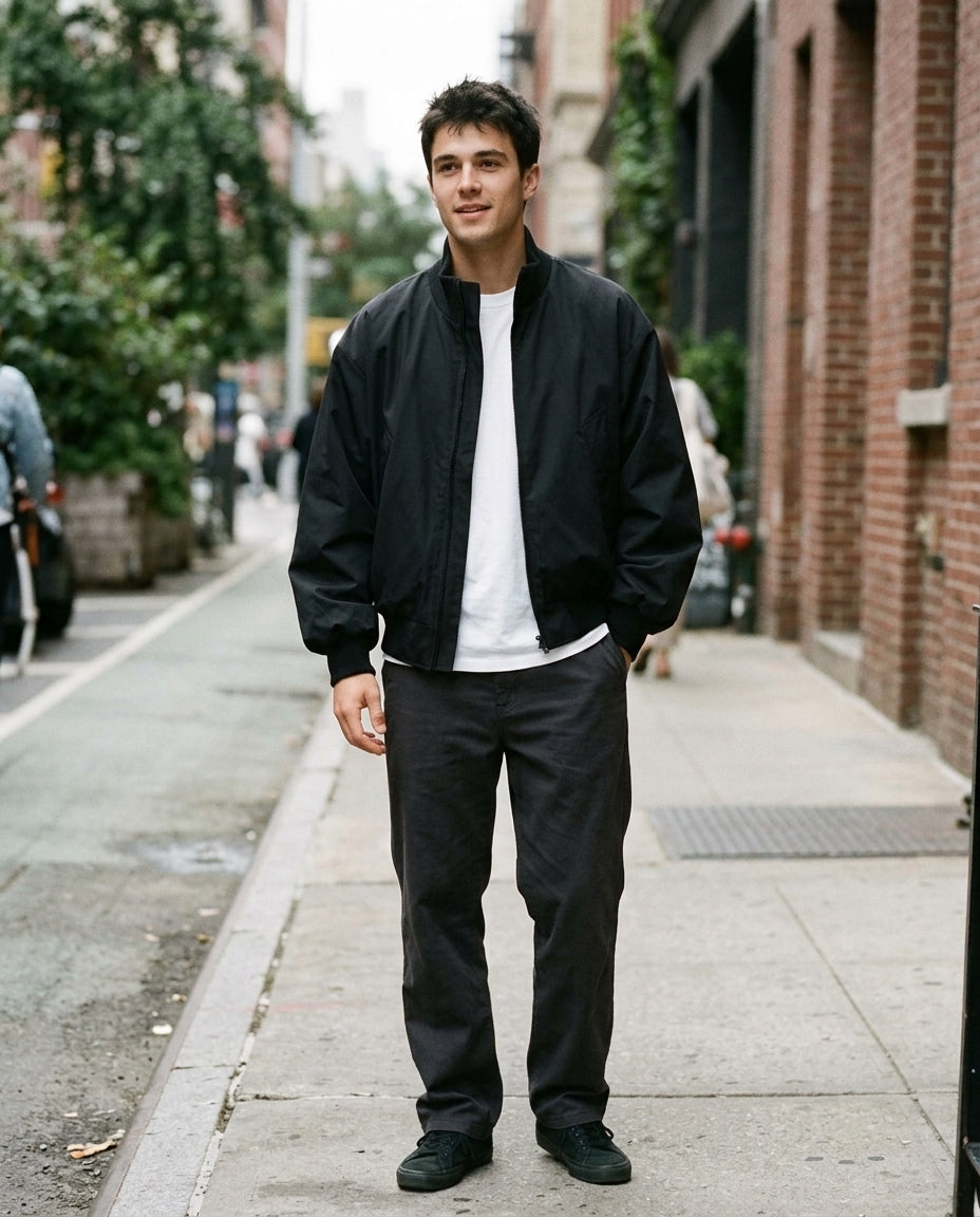 Men's Plain Modern All Weather Bomber Jacket