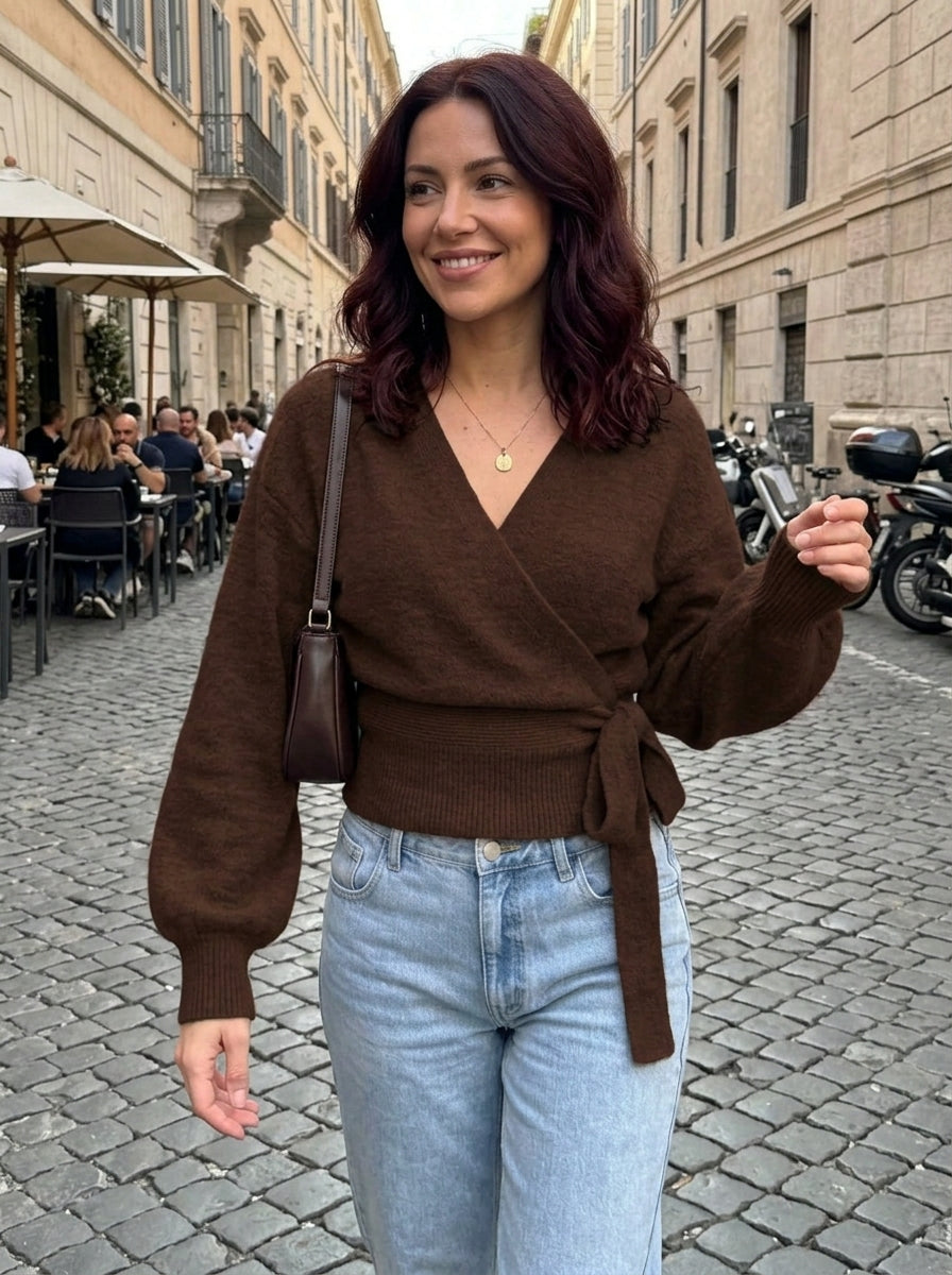 Women's V-Neck Knitted Cardigan