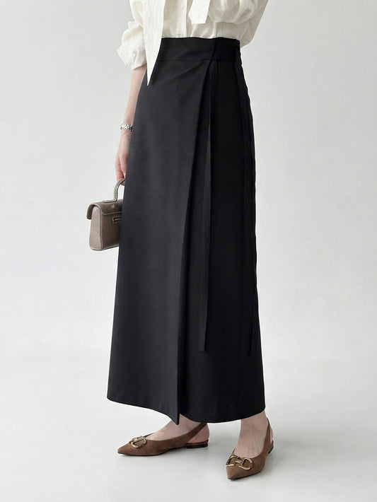 Women's Denim Wrap Skirt Adjustable Waist