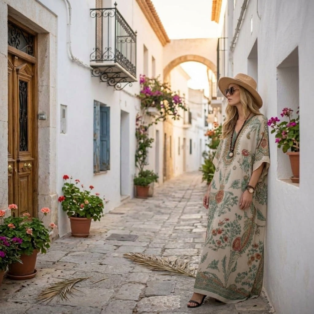 Mediterranean Style Kaftan Dress 1