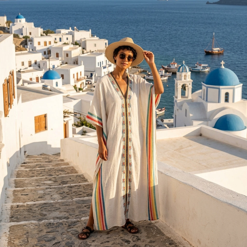 Mediterranean Style Kaftan Dress 6