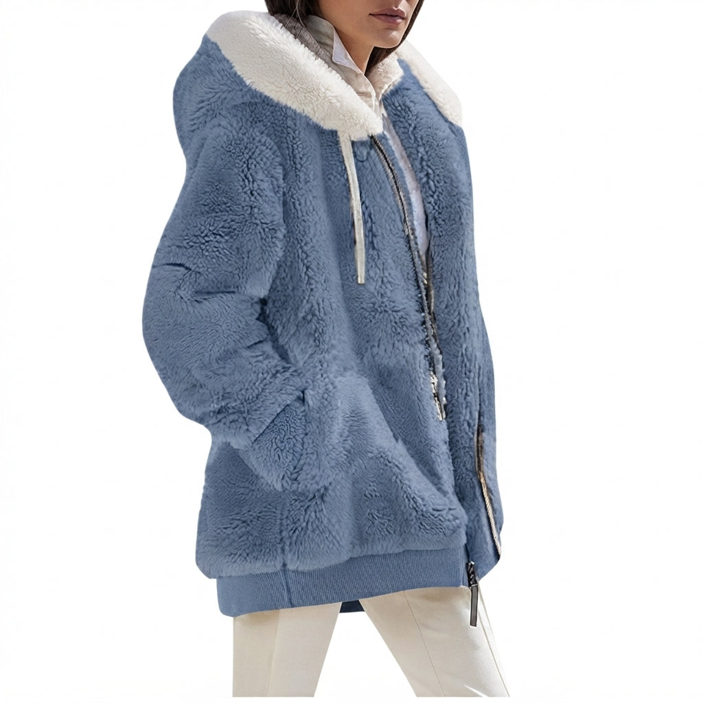 Chic Casual | Womens Fleece Jacket with Hood & Zipper 10