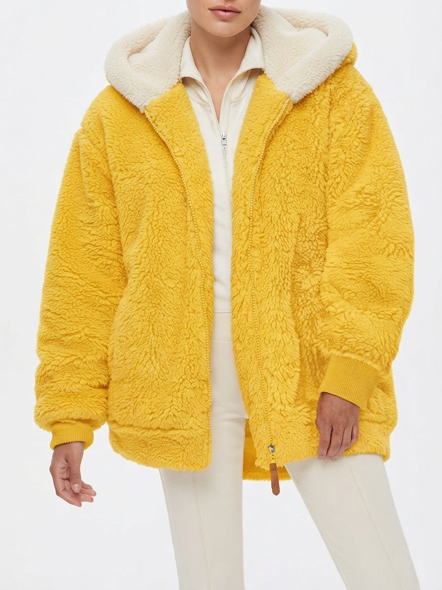 Chic Casual | Womens Fleece Jacket with Hood & Zipper 1