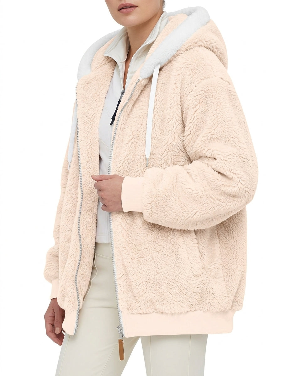 Chic Casual | Womens Fleece Jacket with Hood & Zipper 11