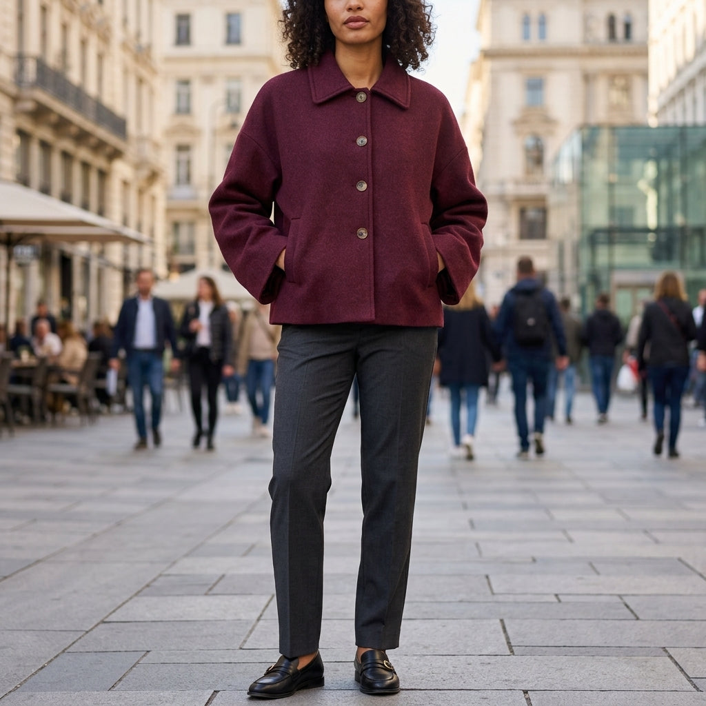 Arden Lane | Womens Wool Coat Jacket with Oversized Fit | Stylish Layering for Winter Warmth 3