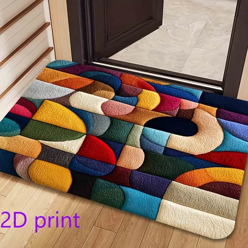 Geometric Bath Mat | Soft Non-Slip Bathroom Rug with Quick-Dry Feature | Stylish Safety for Everyday Use