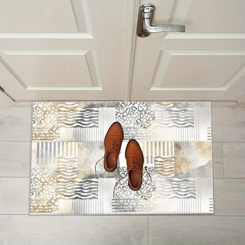Geometric Welcome Mat | Stylish Indoor & Outdoor Door Mat with Soft Underfoot Comfort | Versatile Design for All Seasons