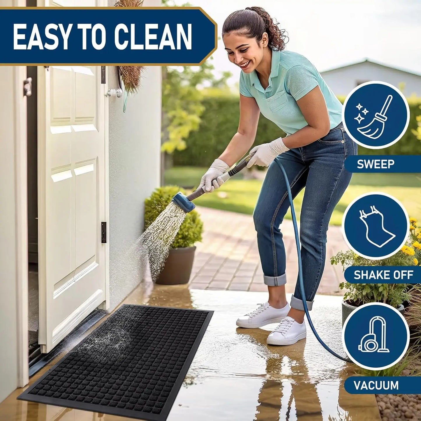 Heavy Duty Rubber Doormat | Non-Slip Design for Indoor & Outdoor Use