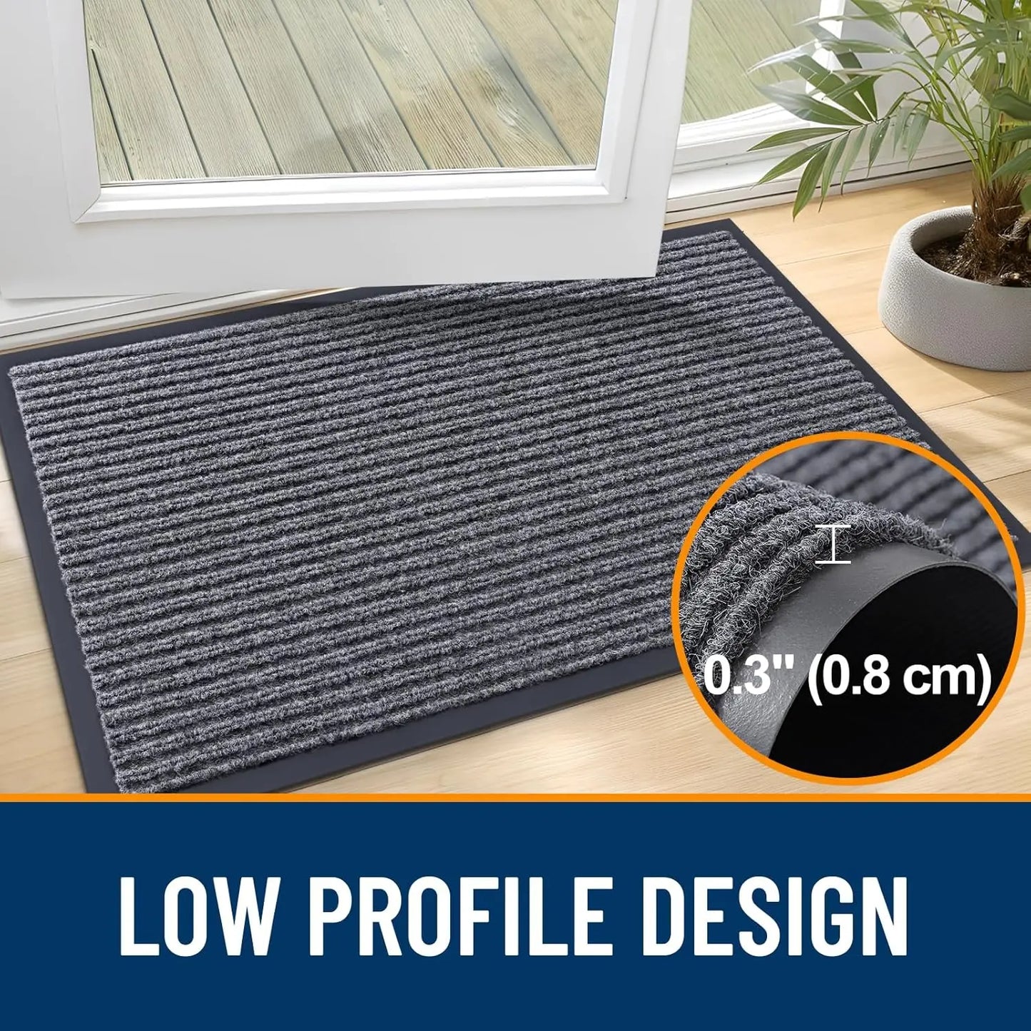 Indoor Outdoor Doormat Set | Waterproof Heavy Duty Mats for Easy Cleaning