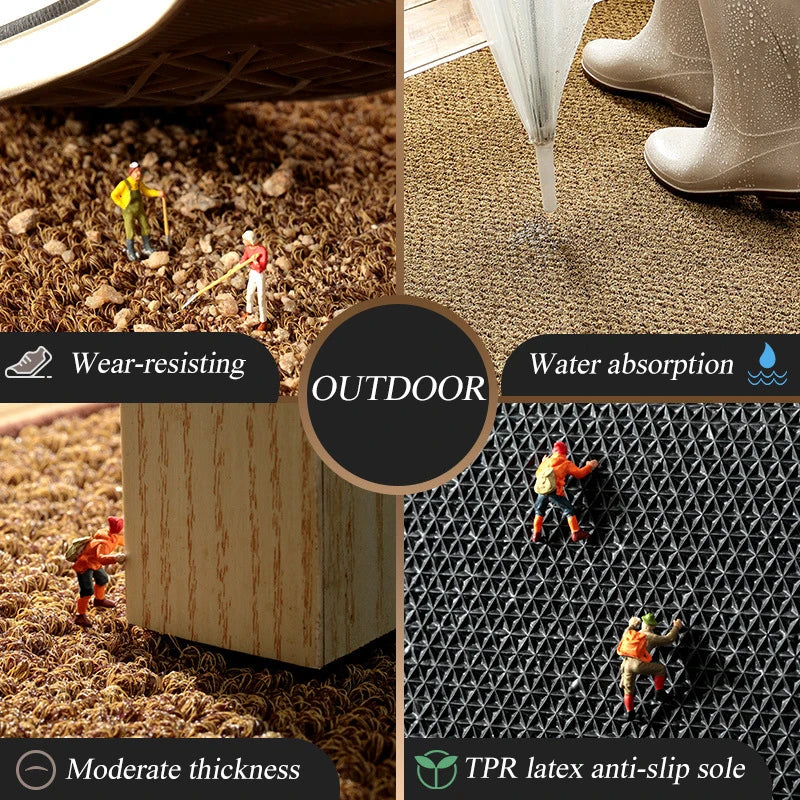 Indoor & Outdoor Doormat | Waterproof Anti-Slip Design for Effective Dirt Removal