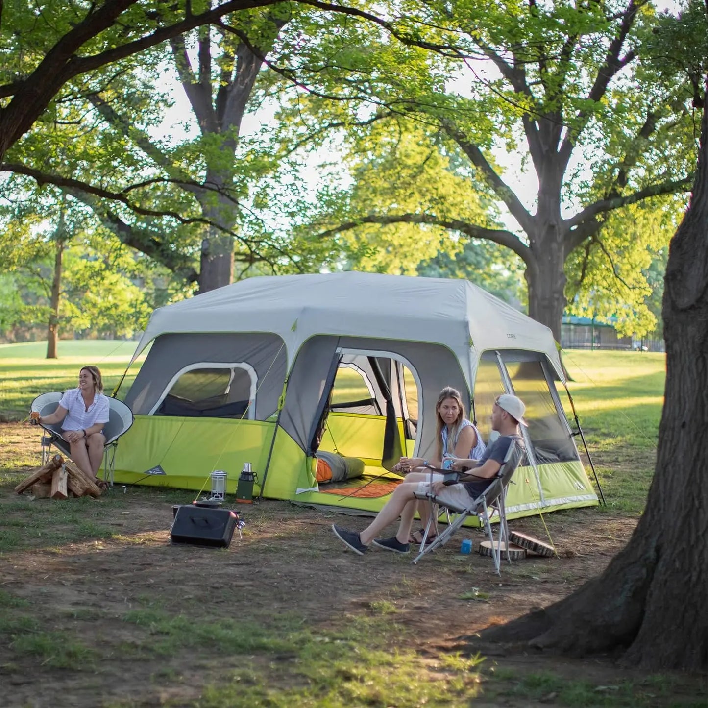 Instant Cabin Tent | 9-Person Pop Up Camping Tent with Quick Setup | Weather-Resistant Design for Family Outdoor Adventures