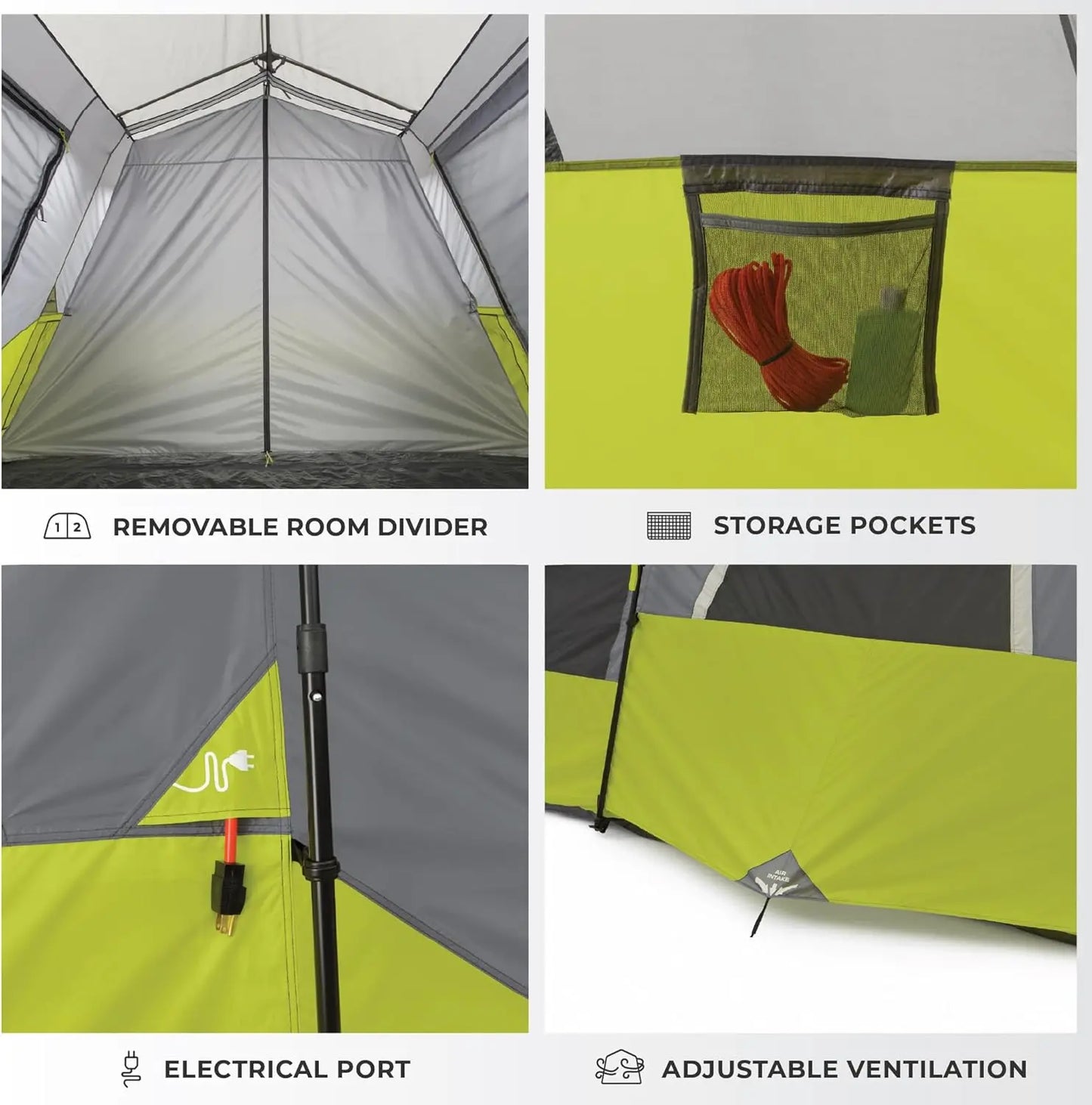 Instant Cabin Tent | 9-Person Pop Up Camping Tent with Quick Setup | Weather-Resistant Design for Family Outdoor Adventures