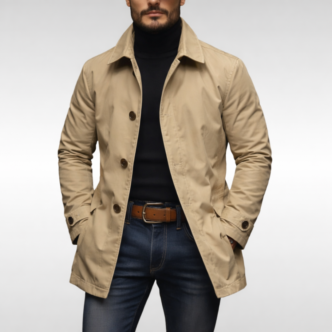 Leonardo | Waterproof Long Men's Winter Coat with Functional Pockets | Stylish Protection for Cold Weather