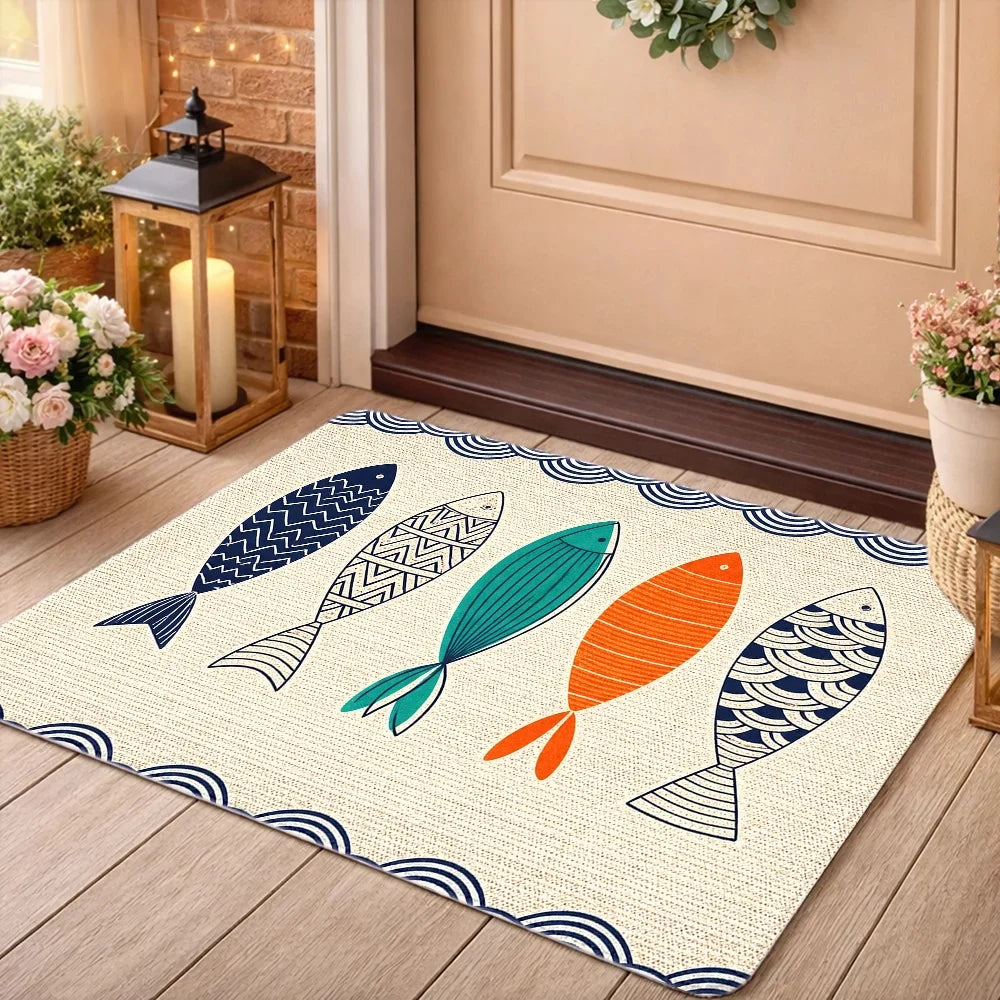 Nordic Collection | Non-Slip Bath Mat with Soft Flannel Fabric | Absorbent Bathroom Rug for Safety and Comfort