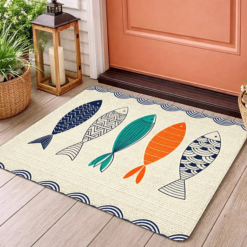 Nordic Collection | Non-Slip Bath Mat with Soft Flannel Fabric | Absorbent Bathroom Rug for Safety and Comfort