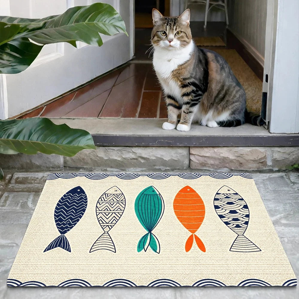 Nordic Collection | Non-Slip Bath Mat with Soft Flannel Fabric | Absorbent Bathroom Rug for Safety and Comfort
