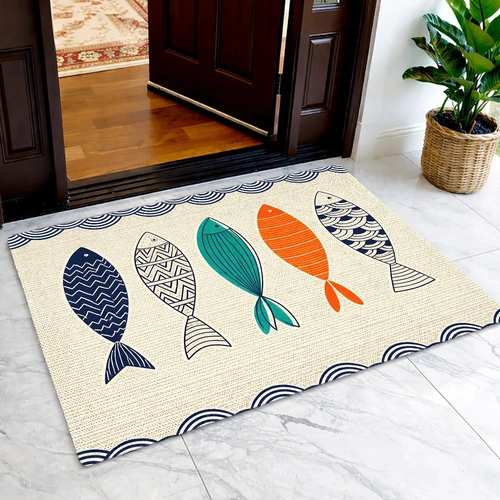 Nordic Collection | Non-Slip Bath Mat with Soft Flannel Fabric | Absorbent Bathroom Rug for Safety and Comfort