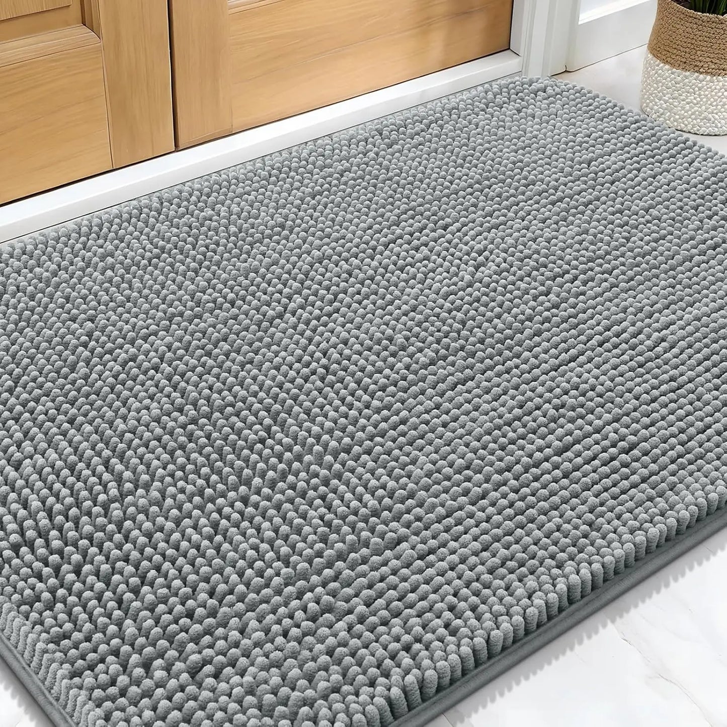 OLANLY | Dog Door Mat with Absorbent Chenille Fabric | Non-Slip Indoor Carpet for Muddy Paws