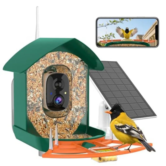 Smart Bird Feeder | WiFi-Enabled Birdhouse with Camera & Solar Power | AI Bird Identification for Enhanced Birdwatching