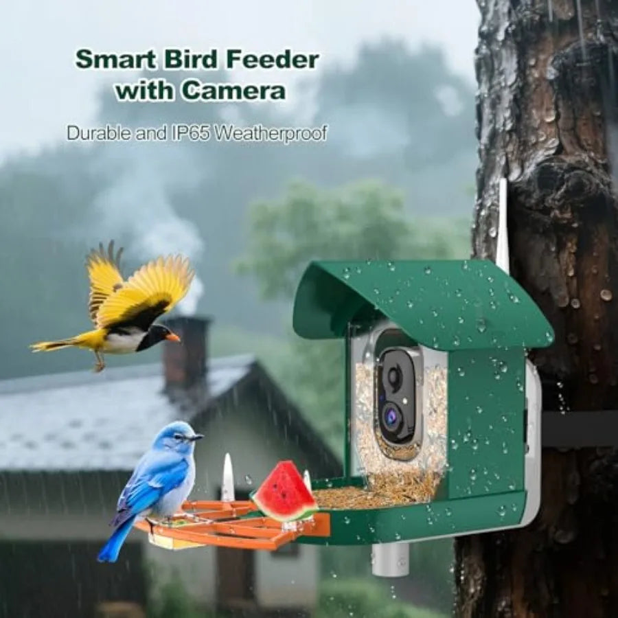 Smart Bird Feeder | WiFi-Enabled Birdhouse with Camera & Solar Power | AI Bird Identification for Enhanced Birdwatching