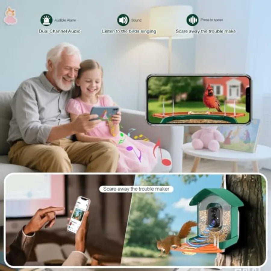 Smart Bird Feeder | WiFi-Enabled Birdhouse with Camera & Solar Power | AI Bird Identification for Enhanced Birdwatching