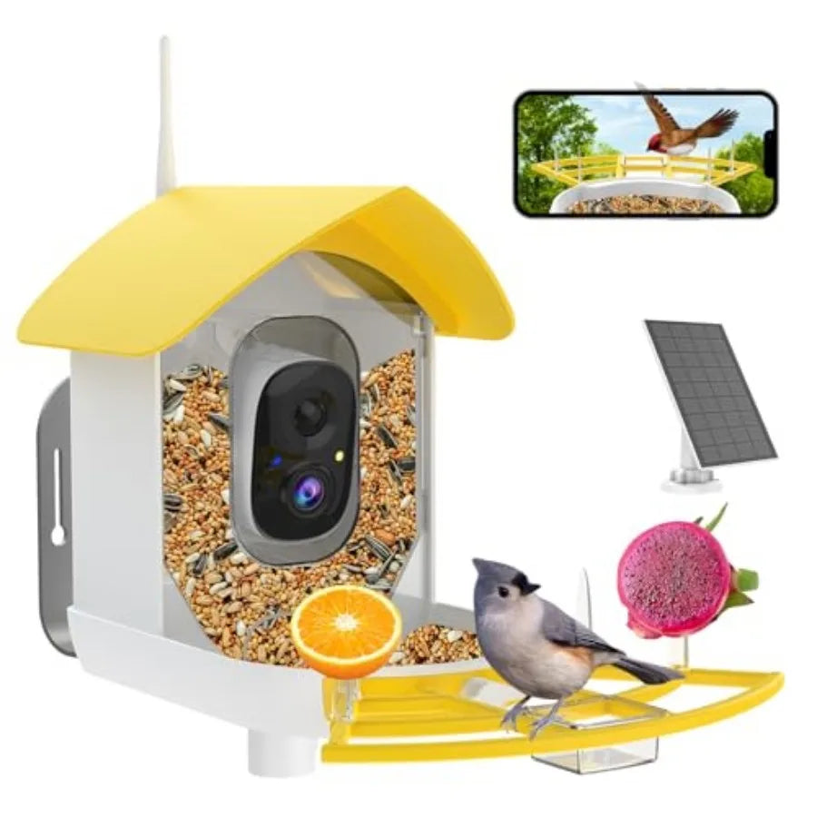 Smart Bird Feeder | WiFi-Enabled Birdhouse with Camera & Solar Power | AI Bird Identification for Enhanced Birdwatching
