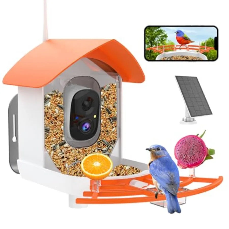 Smart Bird Feeder | WiFi-Enabled Birdhouse with Camera & Solar Power | AI Bird Identification for Enhanced Birdwatching