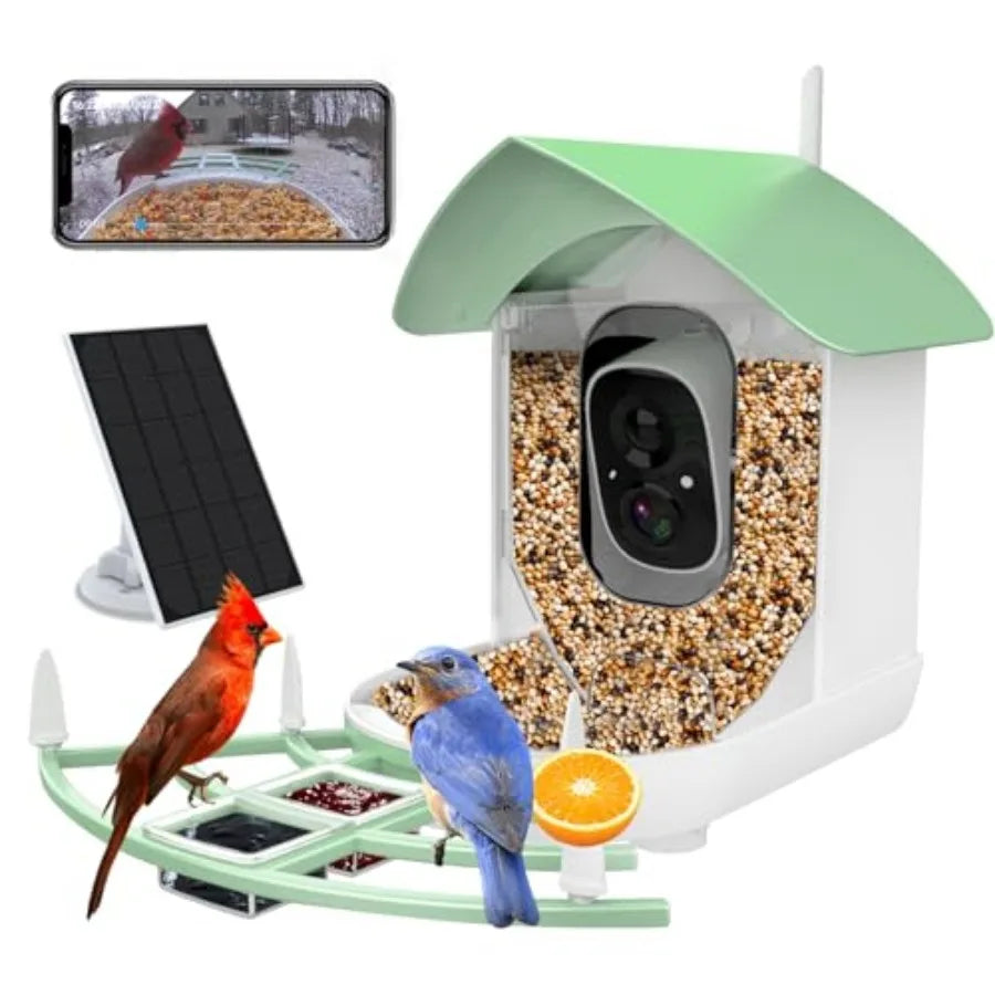 Smart Bird Feeder | WiFi-Enabled Birdhouse with Camera & Solar Power | AI Bird Identification for Enhanced Birdwatching