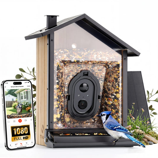 Smart Bird Feeder with 2K Camera & Solar Power | Squirrel Proof Design for Birdwatching Enthusiasts