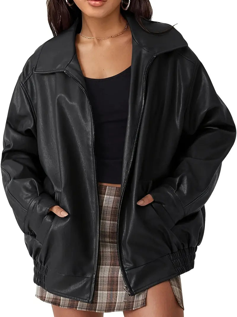 Sofia Collection | Women's Leather Jacket with Modern Zipper | Elegant Style for Versatile Outfits