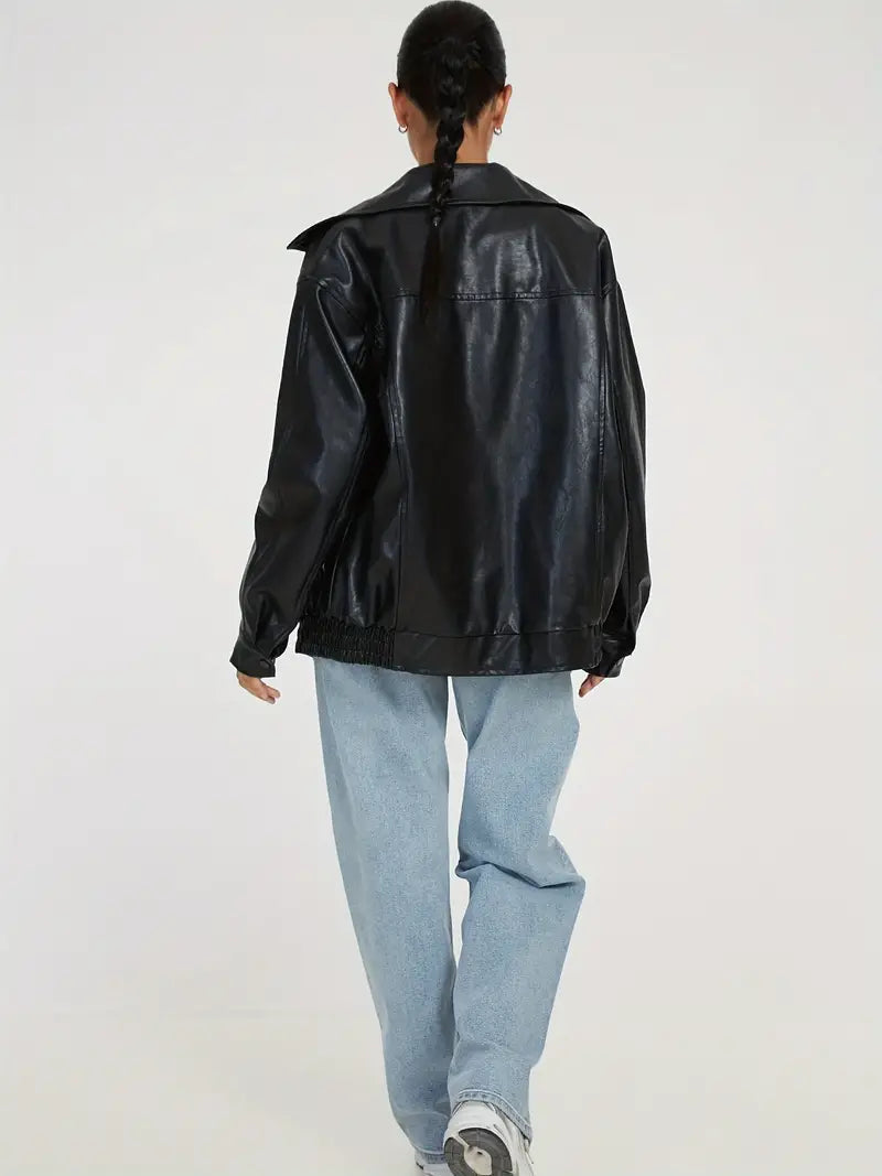 Sofia Collection | Women's Leather Jacket with Modern Zipper | Elegant Style for Versatile Outfits