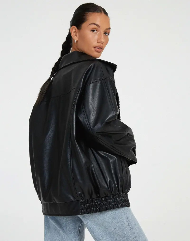 Sofia Collection | Women's Leather Jacket with Modern Zipper | Elegant Style for Versatile Outfits