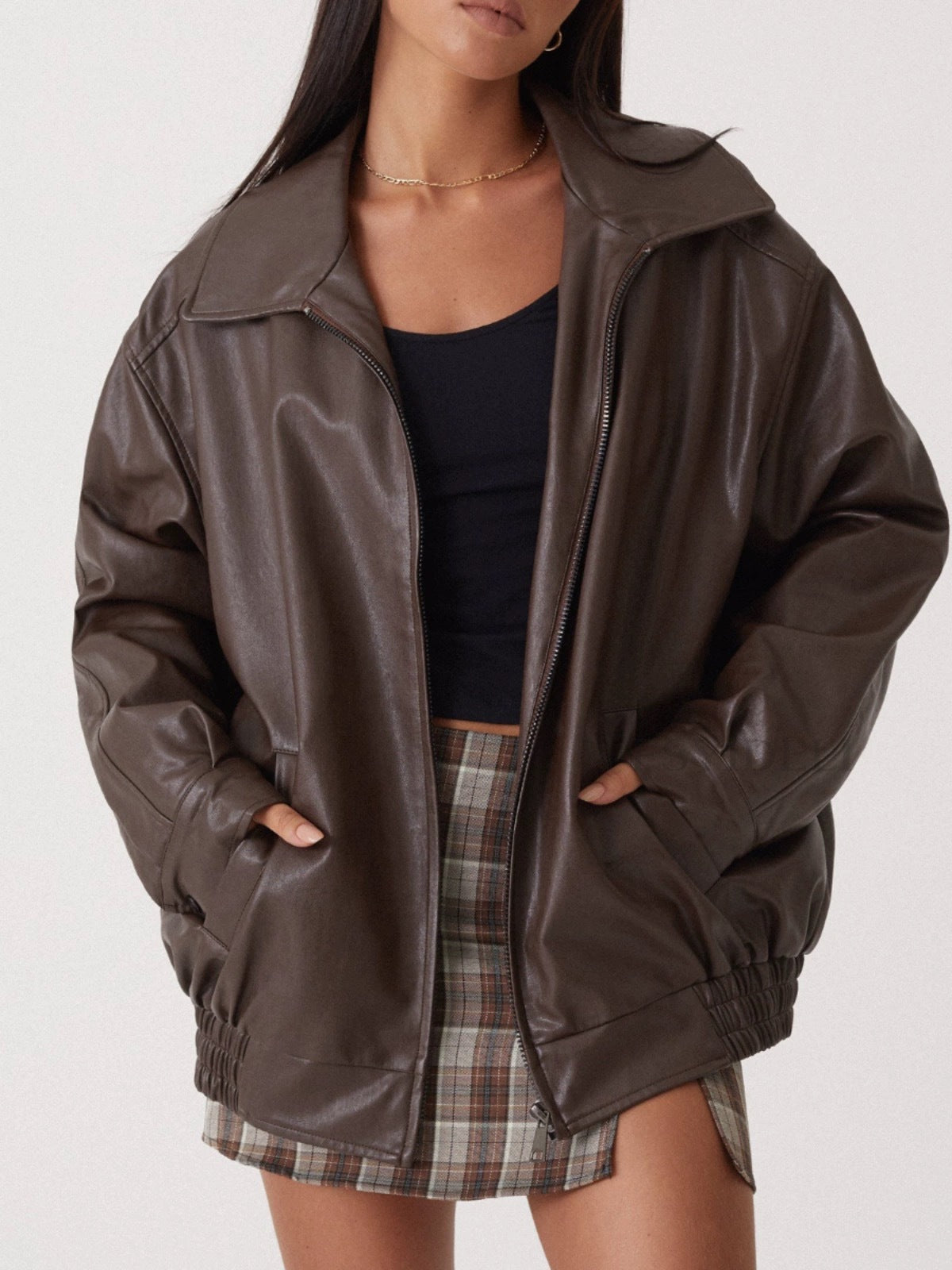 Sofia Collection | Women's Leather Jacket with Modern Zipper | Elegant Style for Versatile Outfits