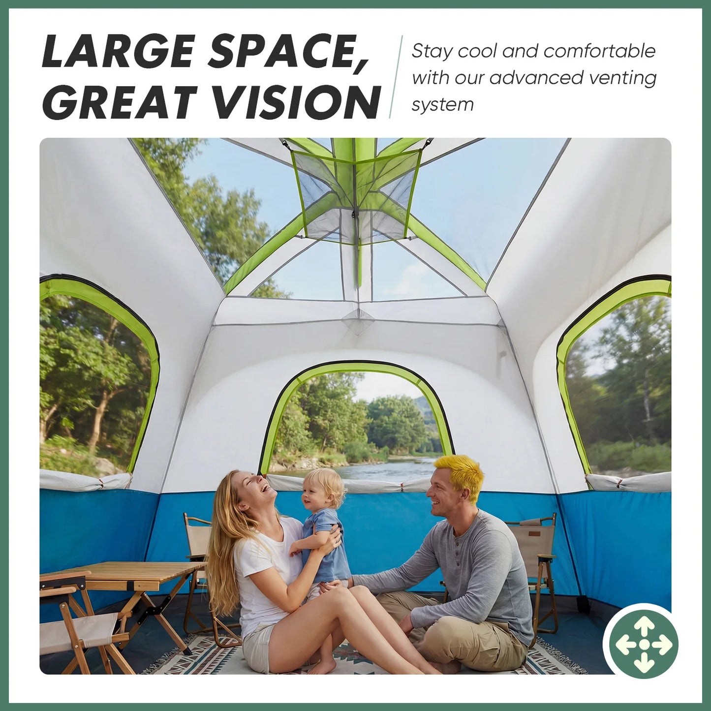 Spacious Family Camping Tent | 6-Person Waterproof Dome Design with Quick Setup | Ideal for Outdoor Adventures
