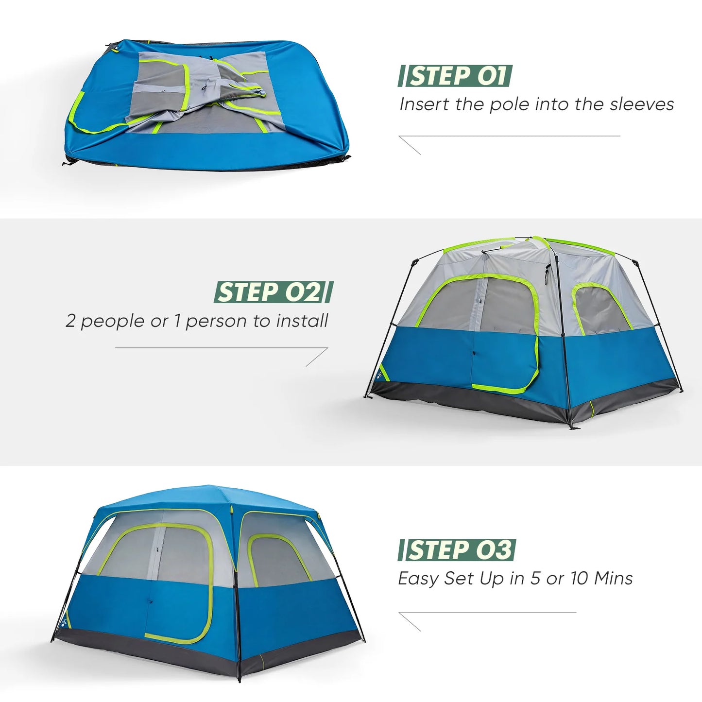 Spacious Family Camping Tent | 6-Person Waterproof Dome Design with Quick Setup | Ideal for Outdoor Adventures