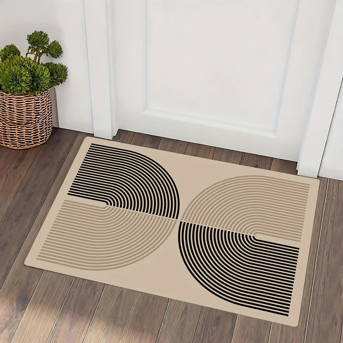 Stylish Flannel Doormat | Abstract Geometric Design with Washable Material | Versatile Welcome Mat for Home Decor