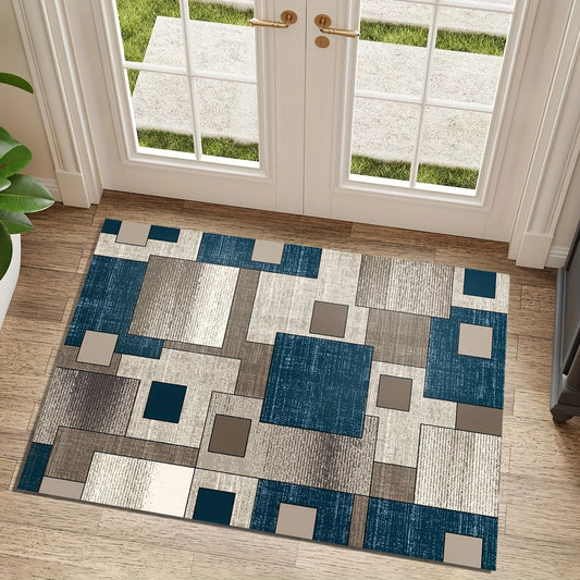 Stylish Geometric Area Rug | Washable Non-Slip Design for Living Room Use 1