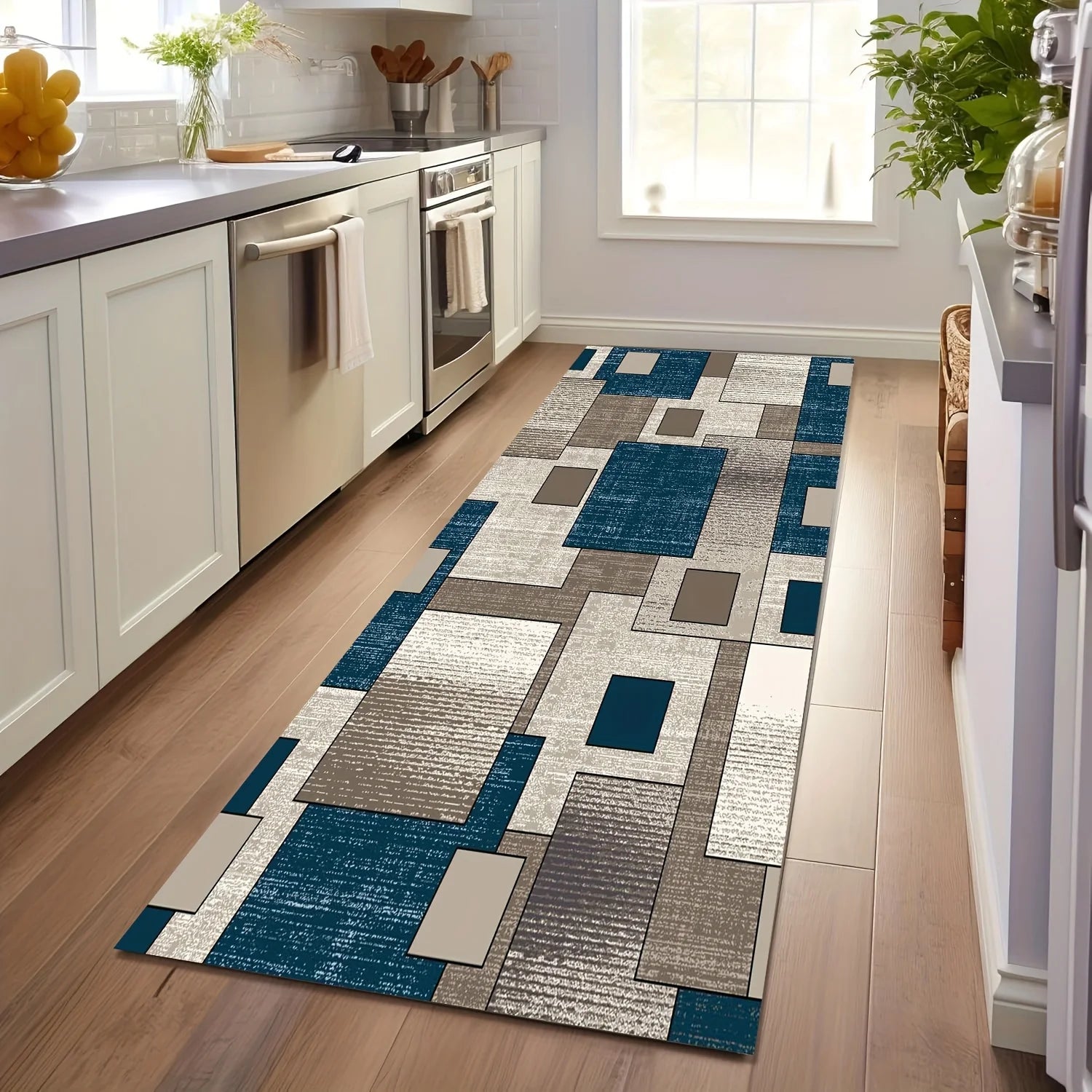 Stylish Geometric Area Rug | Washable Non-Slip Design for Living Room Use 3